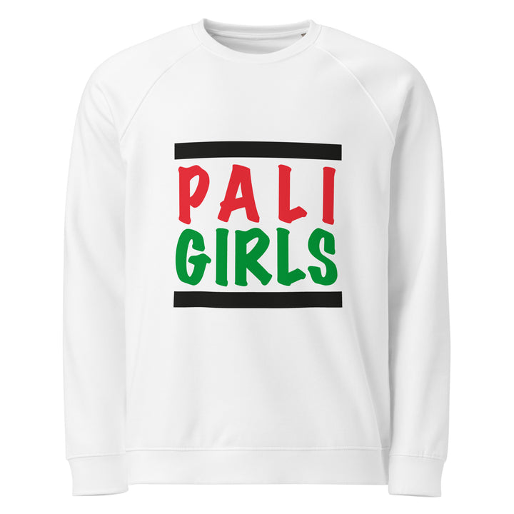 Palestinian Girls - Women Organic Raglan Sweatshirt, White