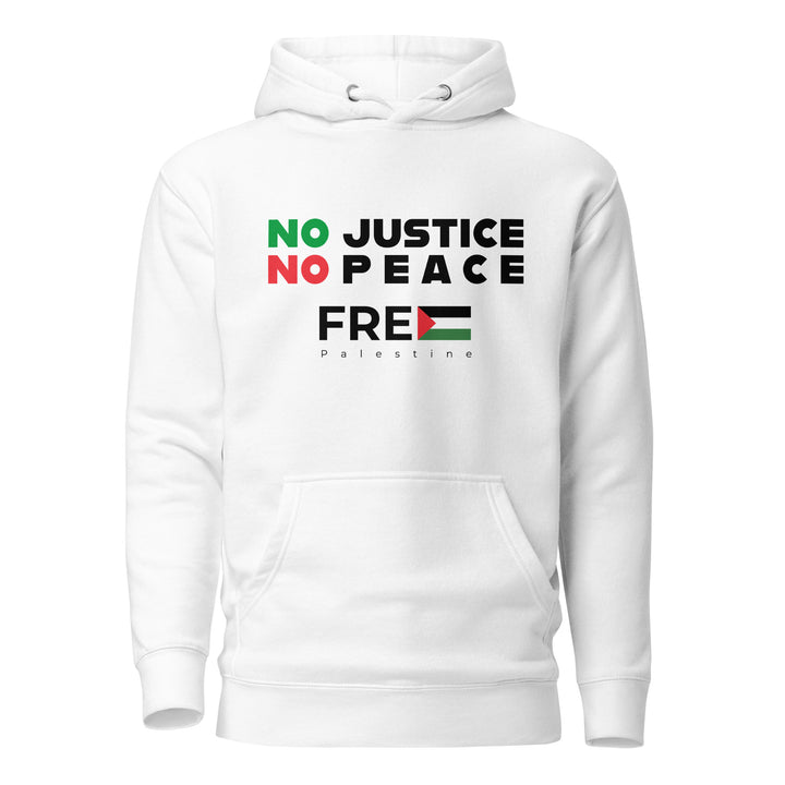 No Justice No Peace - Women’s Hoodie, Cotton Heritage M2580 I Unisex Premium Pullover Hoodie White