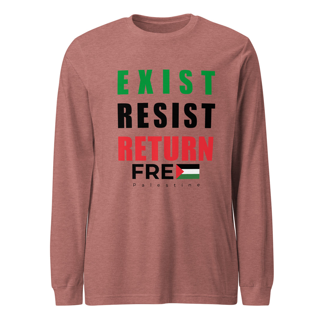 Exist. Resist. Return. - Women’s Long Sleeve Tee, Heather Mauve