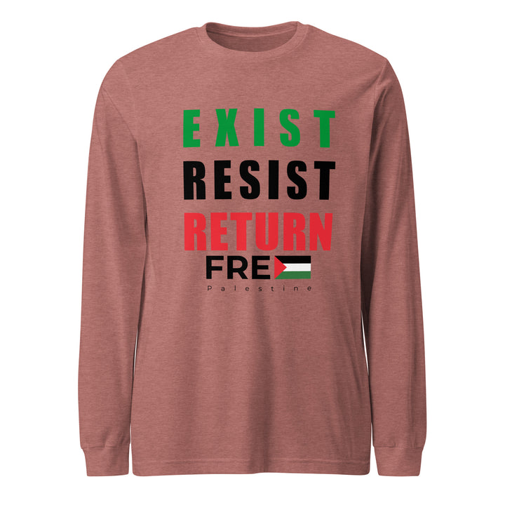 Exist. Resist. Return. - Women’s Long Sleeve Tee, Heather Mauve