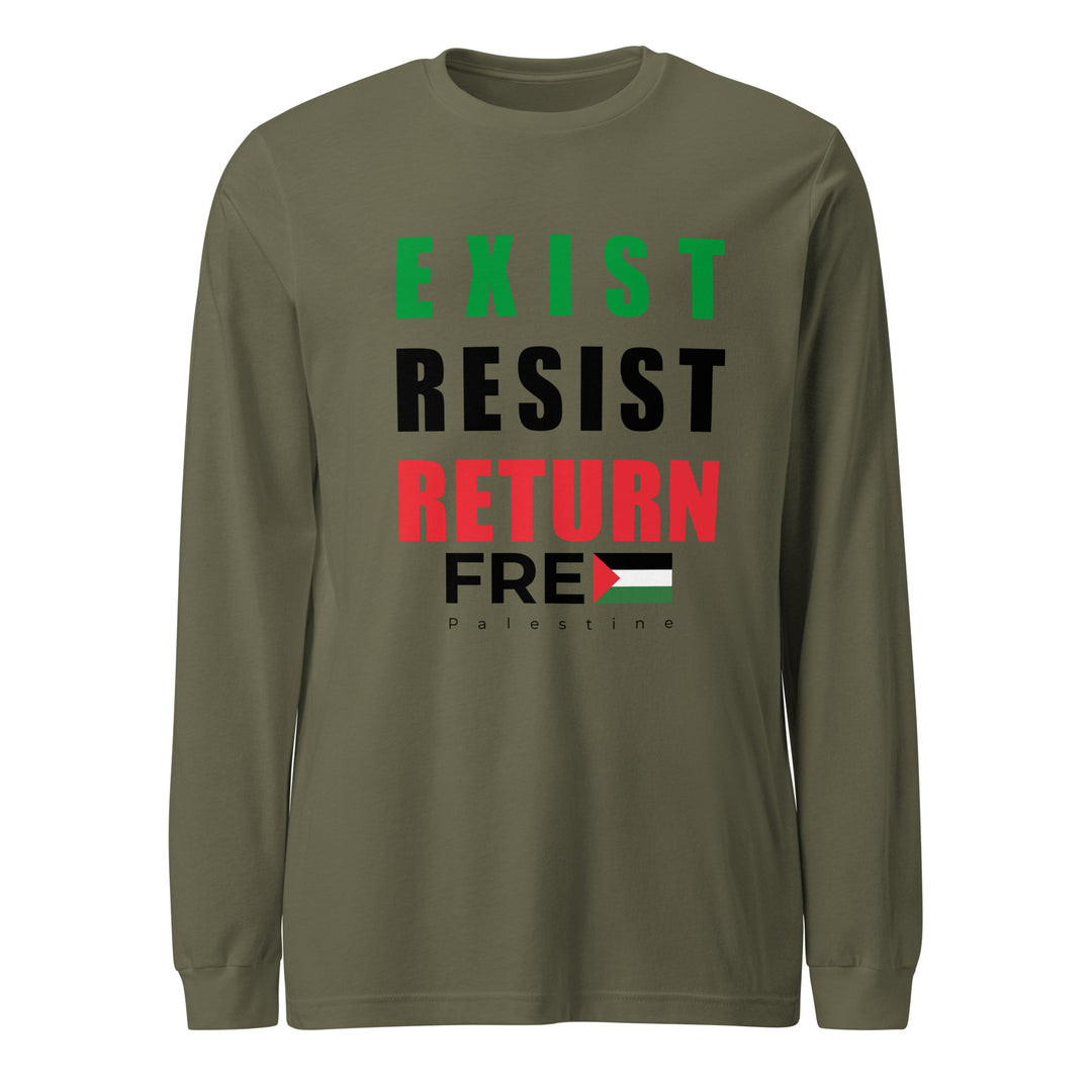 Exist. Resist. Return. - Women’s Long Sleeve Tee, Military Green