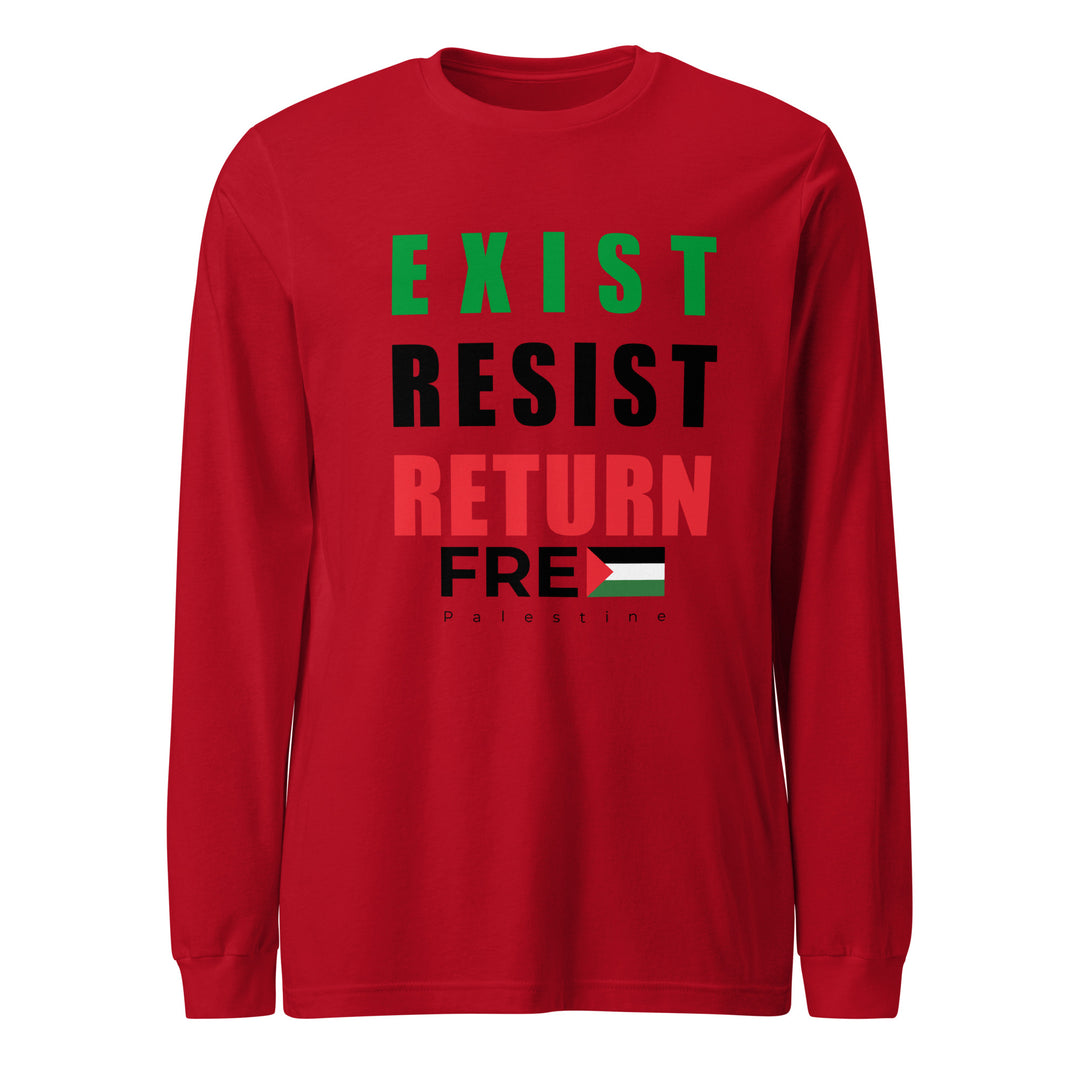 Exist. Resist. Return. - Women’s Long Sleeve Tee, Red