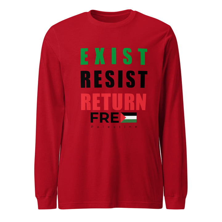 Exist. Resist. Return. - Women’s Long Sleeve Tee, Red