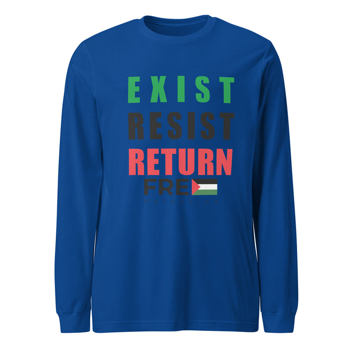 Exist. Resist. Return. - Women’s Long Sleeve Tee, True Royal