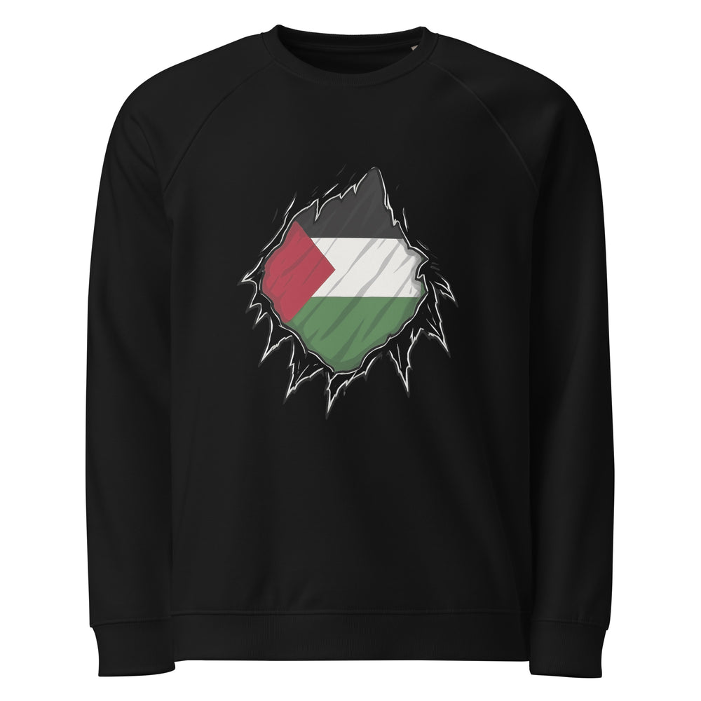 Palestine Hero - Women’s Organic Raglan Sweatshirt, Black