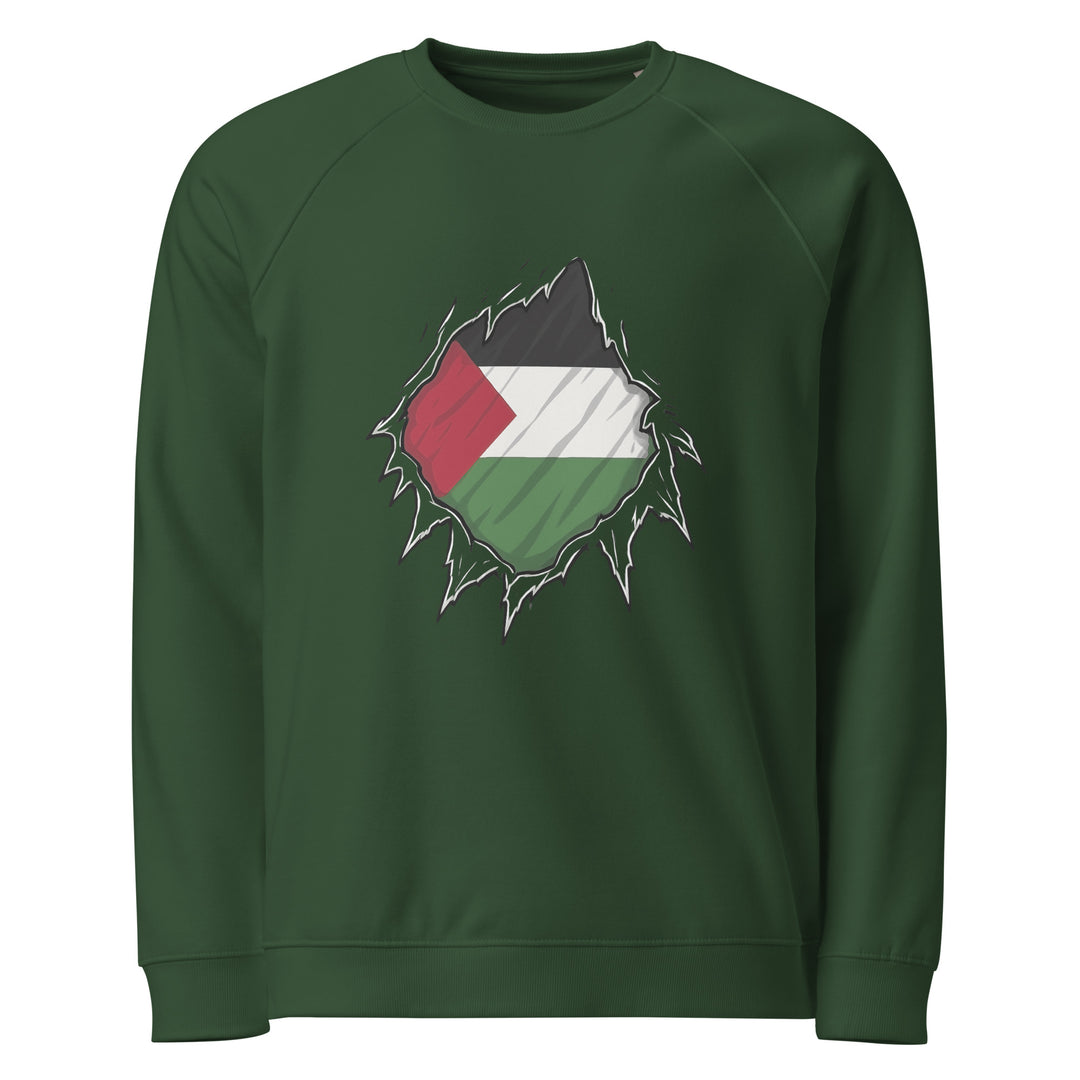 Palestine Hero - Women’s Organic Raglan Sweatshirt, Green