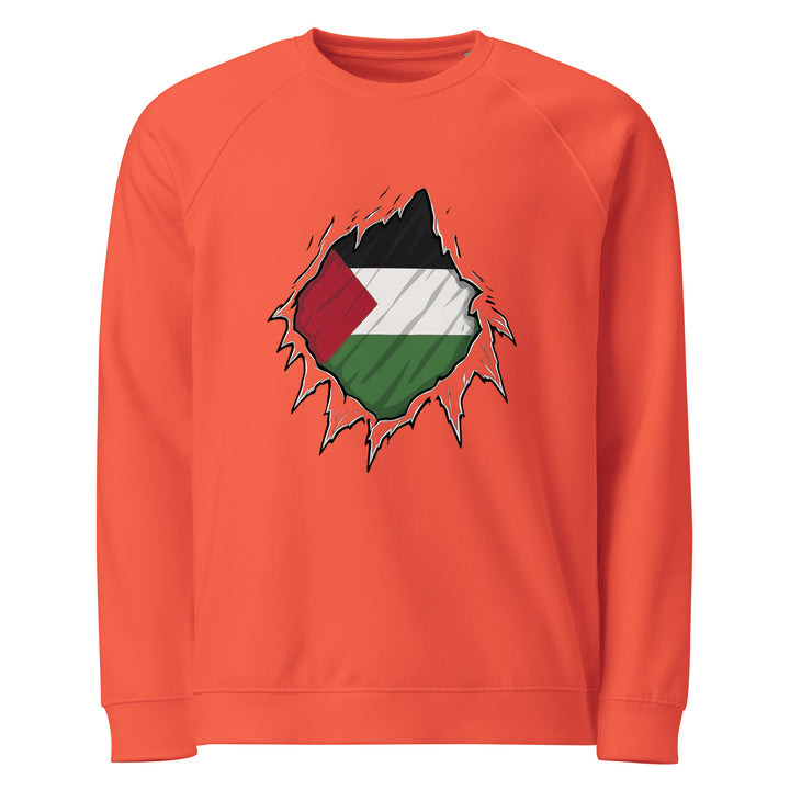 Palestine Hero - Women’s Organic Raglan Sweatshirt, Burnt Orange