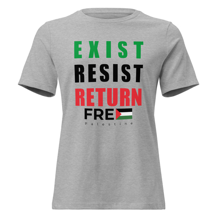 Exist. Resist. Return. - Women’s Relaxed T-Shirt, Womens Relaxed T Shirt Athletic Heather