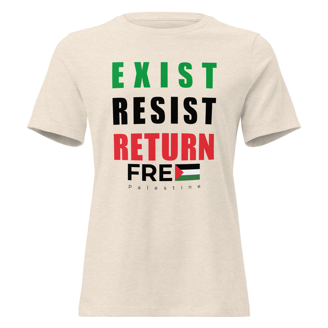 Exist. Resist. Return. - Women’s Relaxed T-Shirt, Womens Relaxed T Shirt Heather Prism Natural