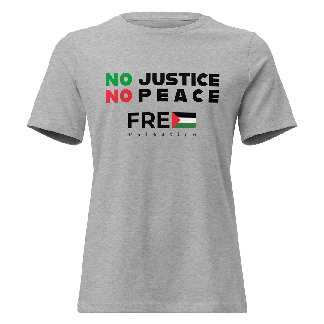 No Justice No Peace - Women’s Relaxed T-Shirt, Womens Relaxed T Shirt Athletic Heather