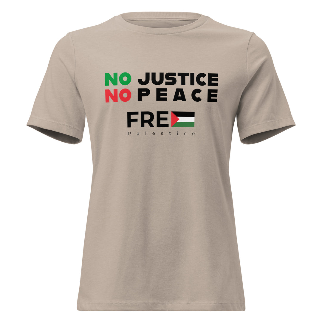 No Justice No Peace - Women’s Relaxed T-Shirt, Womens Relaxed T Shirt Heather Stone