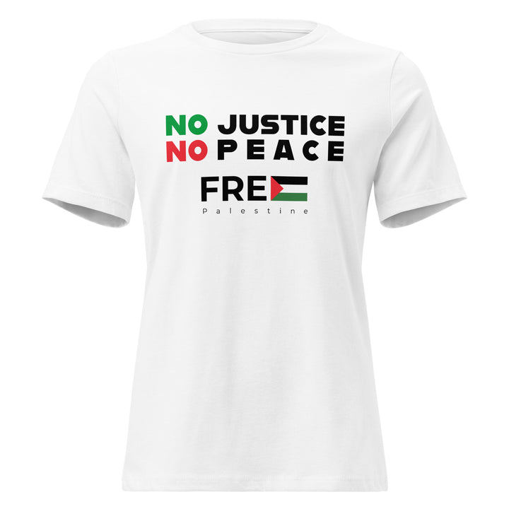 No Justice No Peace - Women’s Relaxed T-Shirt, Womens Relaxed T Shirt White