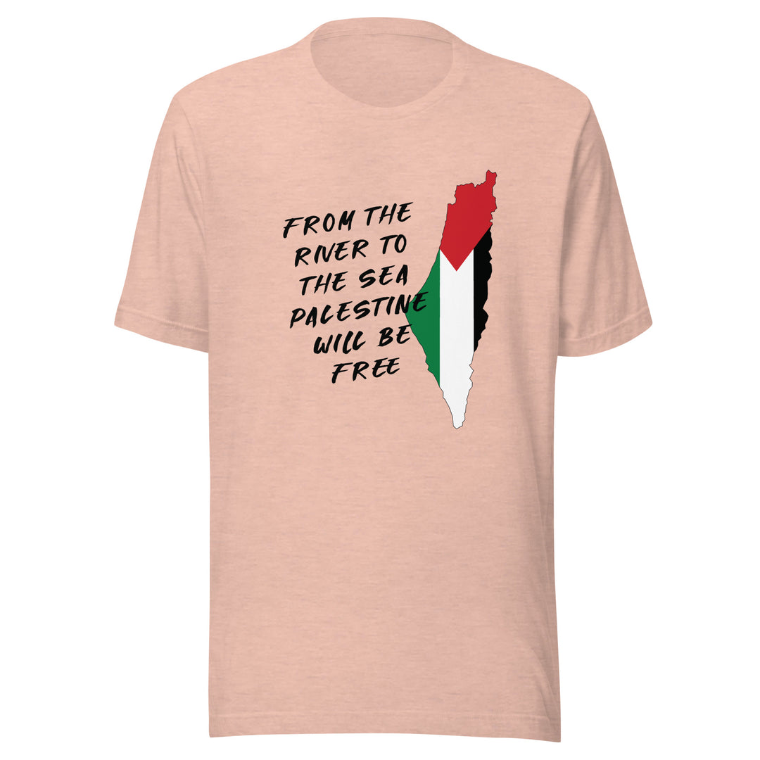 From the River to the Sea - Women’s T-Shirt, T Shirt Heather Prism Peach