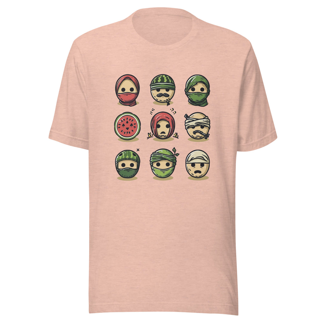 Palestine Emoji - Women’s T-Shirt, T Shirt Heather Prism Peach