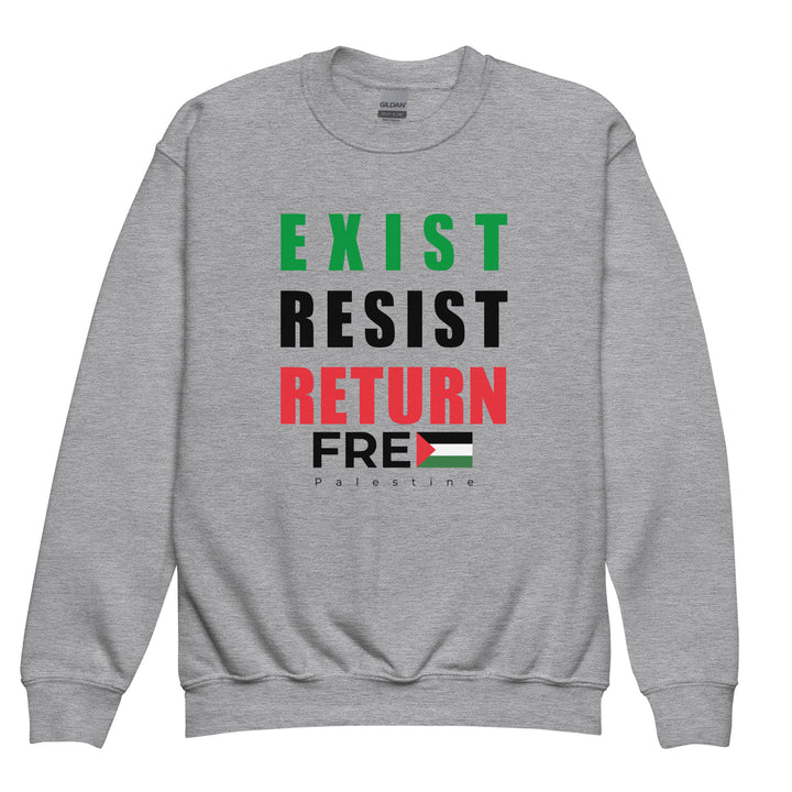 Exist. Resist. Return. - Youth Crewneck Sweatshirt, Sport Grey