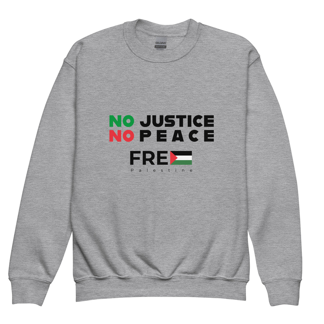 No Justice No Peace - Youth Crewneck Sweatshirt, Sport Grey