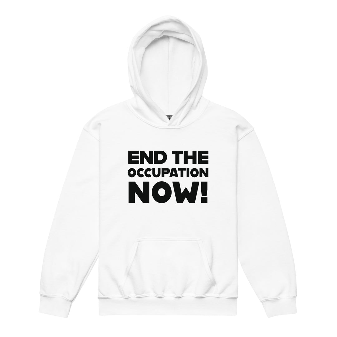 End the Occupation Now! - Youth Heavy Blend Hoodie, White