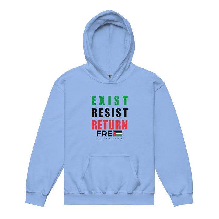 Exist. Resist. Return. - Youth Heavy Blend Hoodie, Carolina Blue