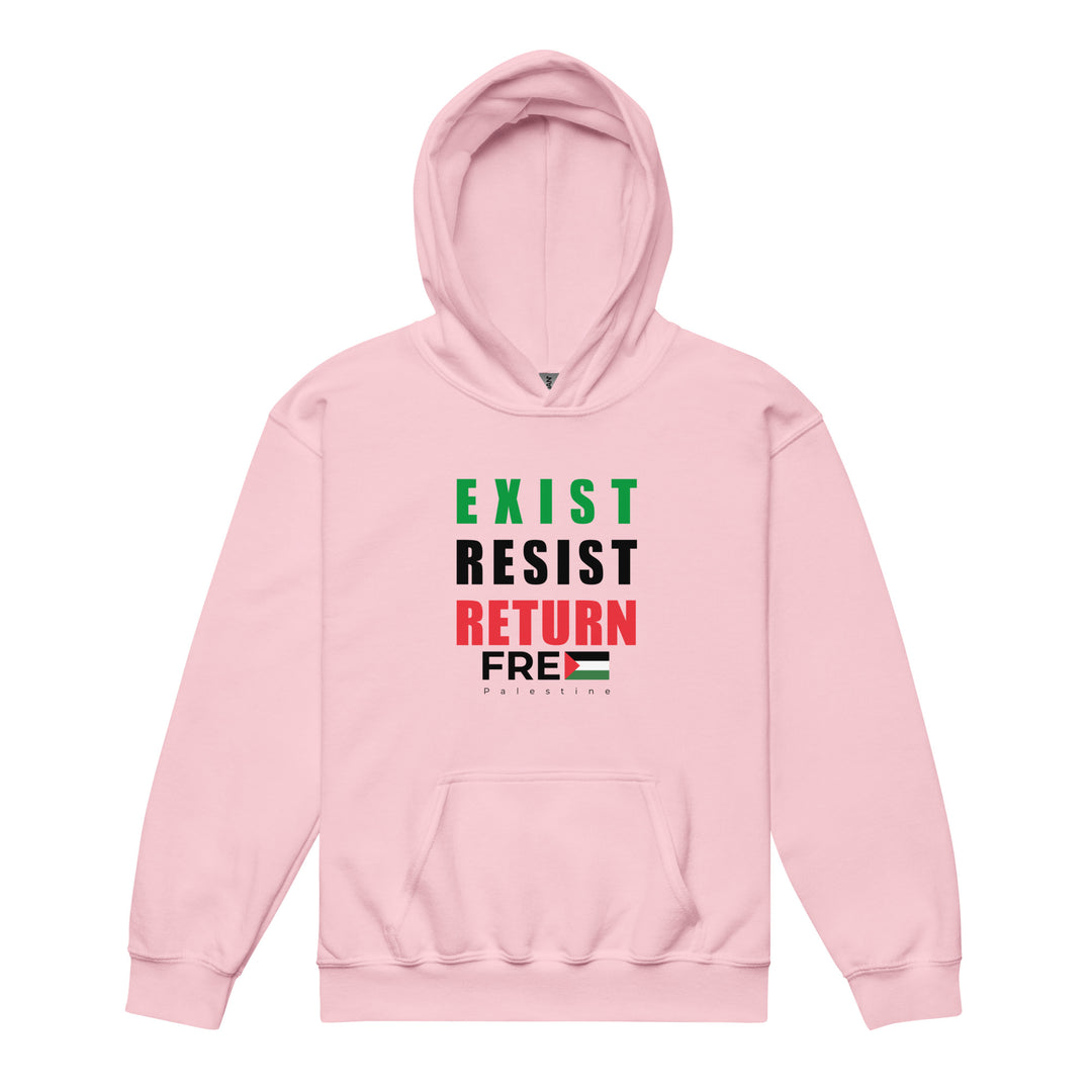 Exist. Resist. Return. - Youth Heavy Blend Hoodie, Light Pink