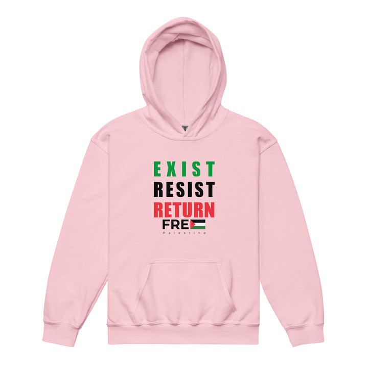 Exist. Resist. Return. - Youth Heavy Blend Hoodie, Light Pink