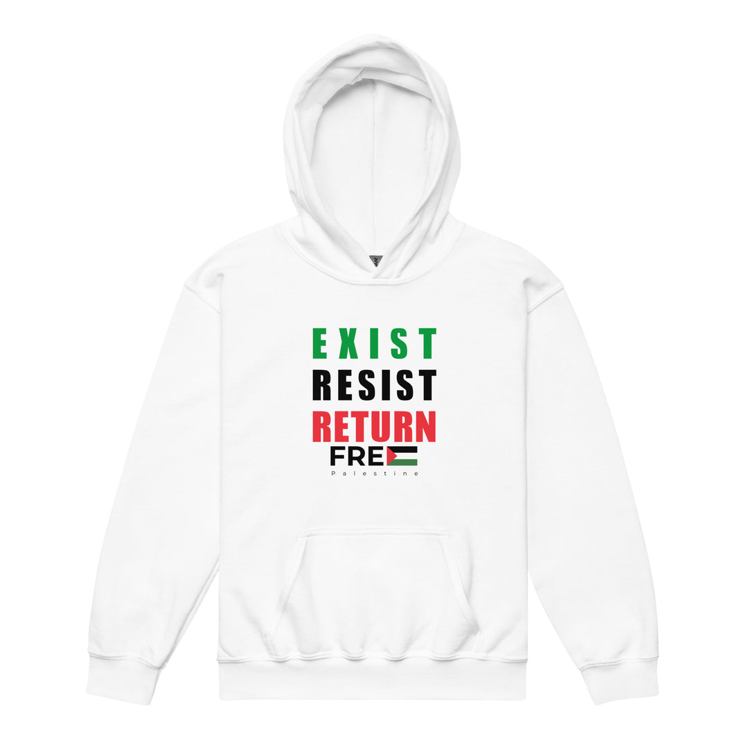 Exist. Resist. Return. - Youth Heavy Blend Hoodie, White