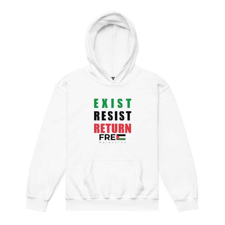 Exist. Resist. Return. - Youth Heavy Blend Hoodie, White