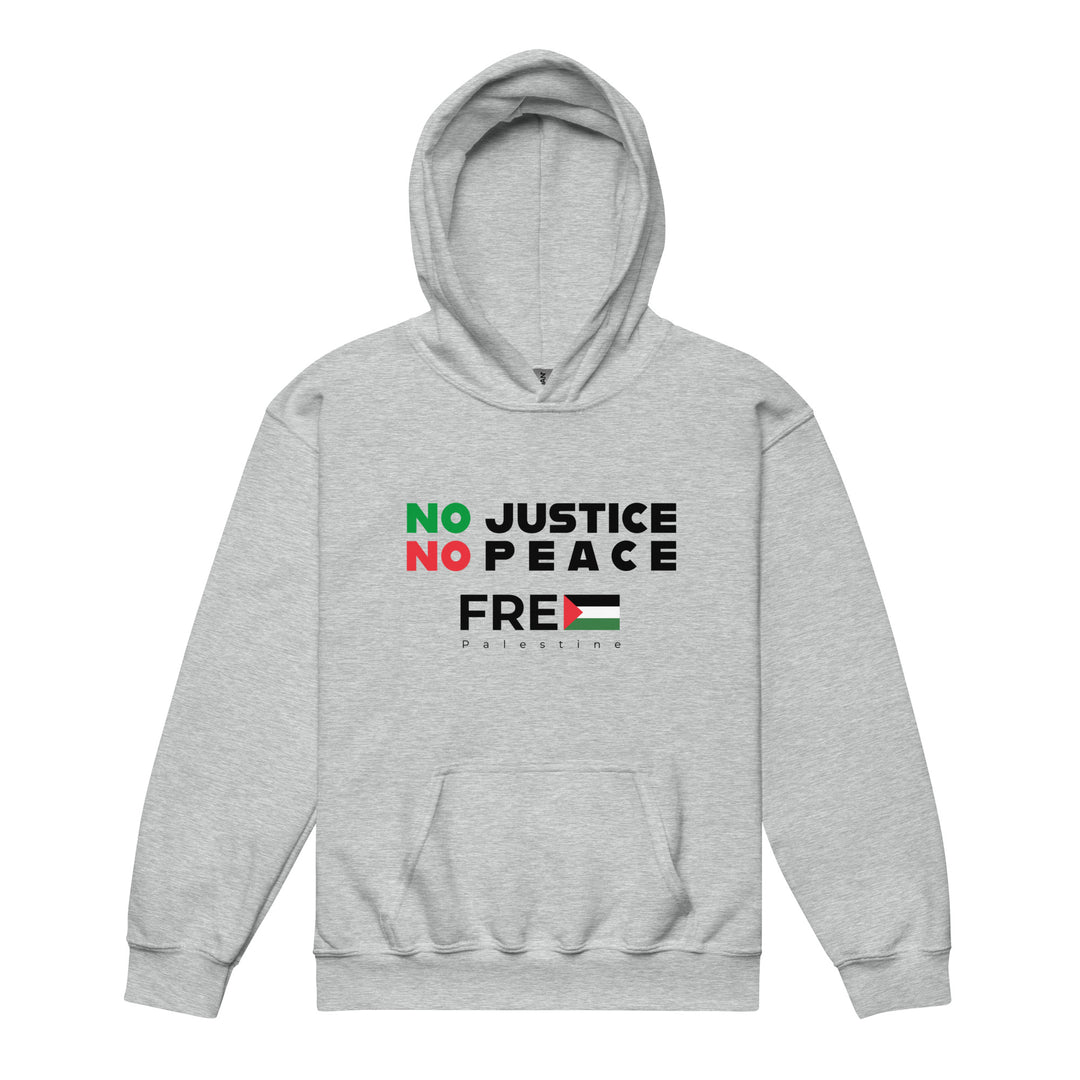 No Justice No Peace - Youth Heavy Blend Hoodie, Sport Grey