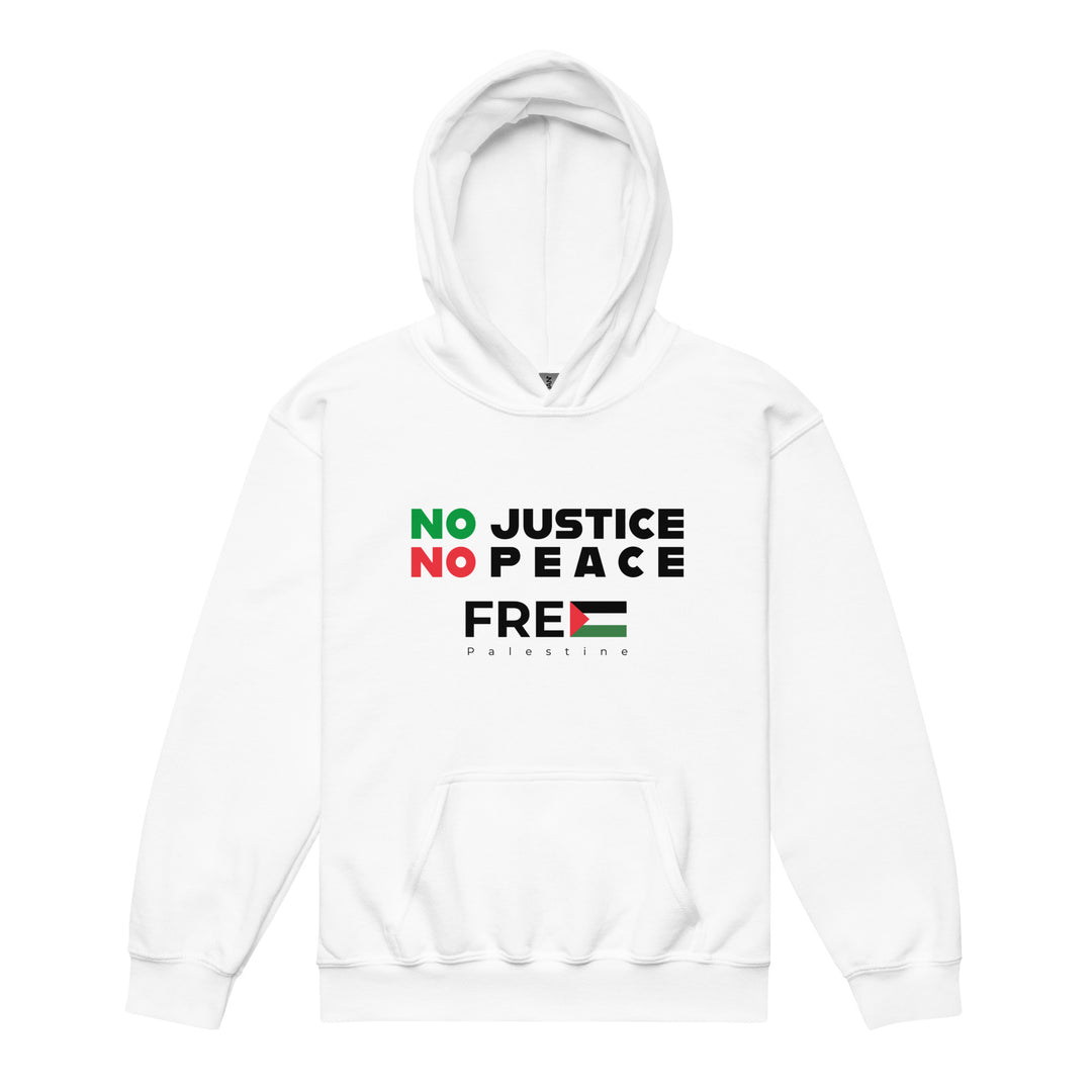 No Justice No Peace - Youth Heavy Blend Hoodie, White