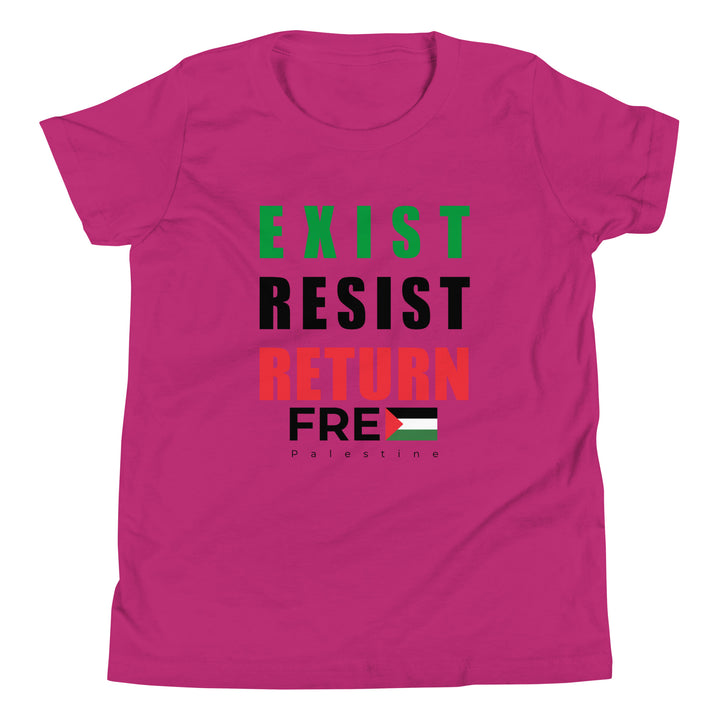 Exist. Resist. Return. - Youth Short Sleeve T-Shirt, Berry