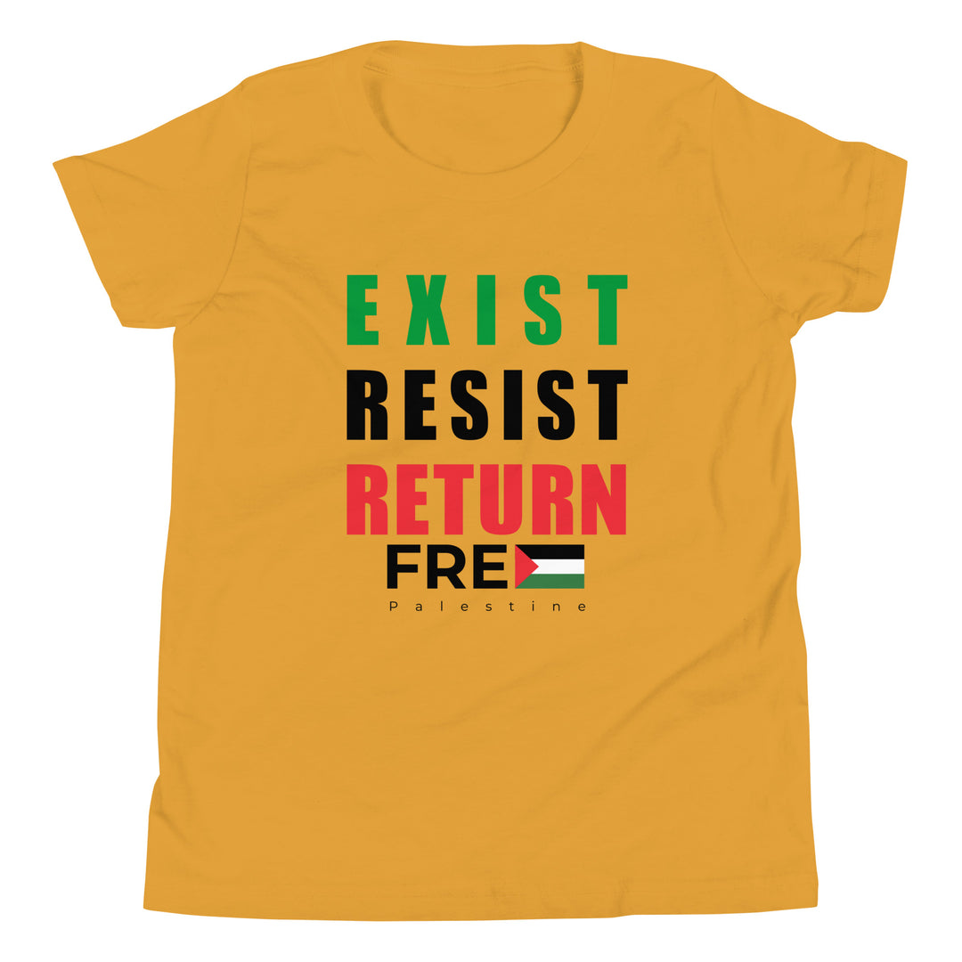 Exist. Resist. Return. - Youth Short Sleeve T-Shirt, Mustard