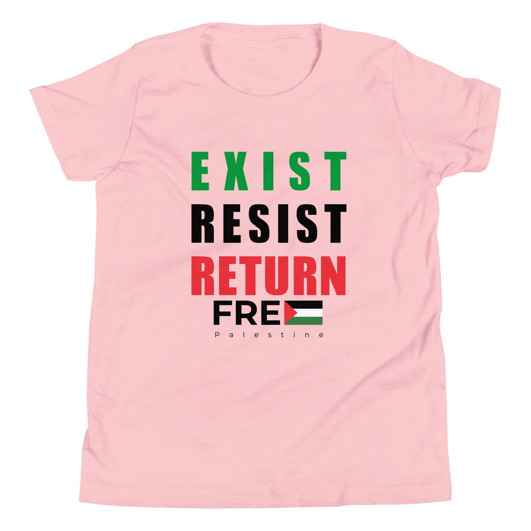 Exist. Resist. Return. - Youth Short Sleeve T-Shirt, Pink
