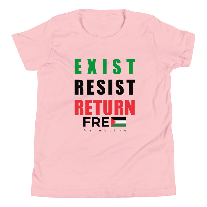 Exist. Resist. Return. - Youth Short Sleeve T-Shirt, Pink