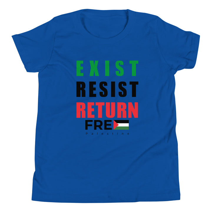 Exist. Resist. Return. - Youth Short Sleeve T-Shirt, True Royal