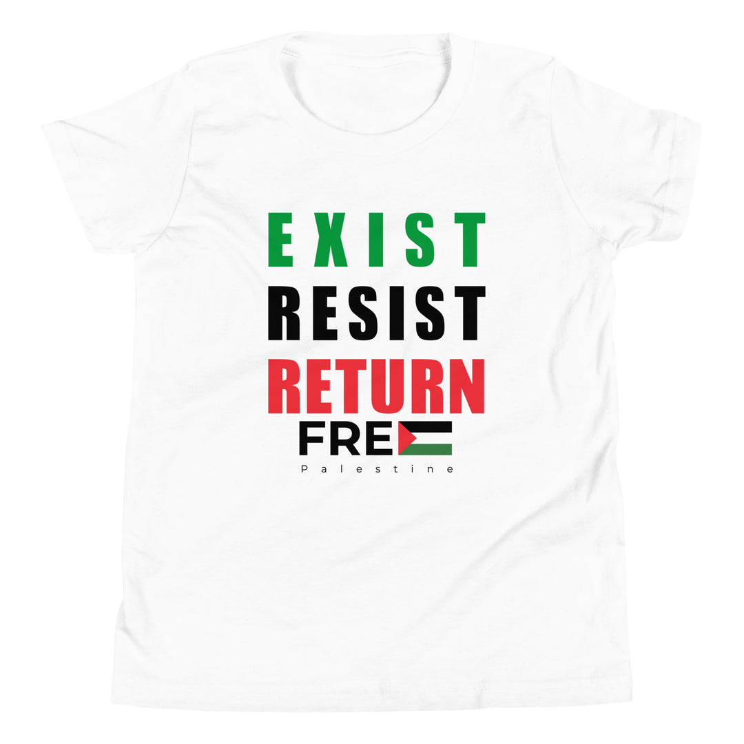 Exist. Resist. Return. - Youth Short Sleeve T-Shirt, White