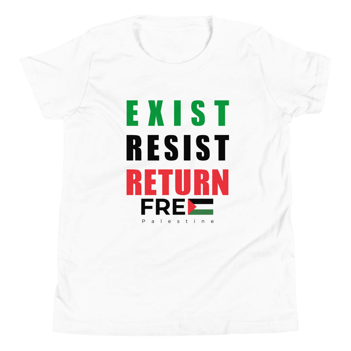 Exist. Resist. Return. - Youth Short Sleeve T-Shirt, White