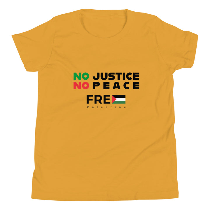No Justice No Peace - Youth Short Sleeve T-Shirt, Mustard