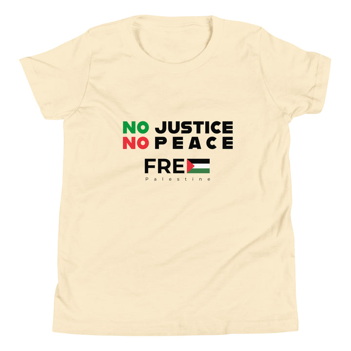 No Justice No Peace - Youth Short Sleeve T-Shirt, Natural