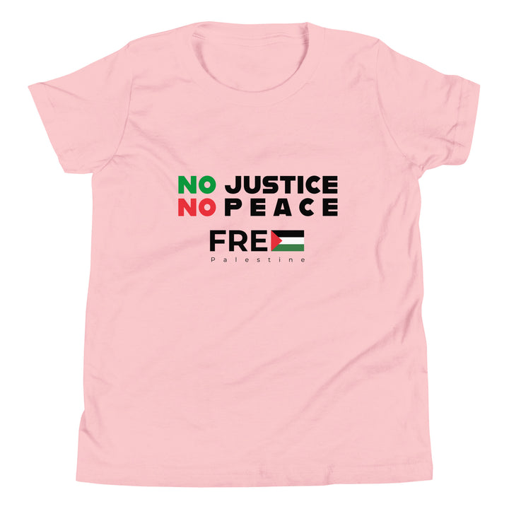 No Justice No Peace - Youth Short Sleeve T-Shirt, Pink