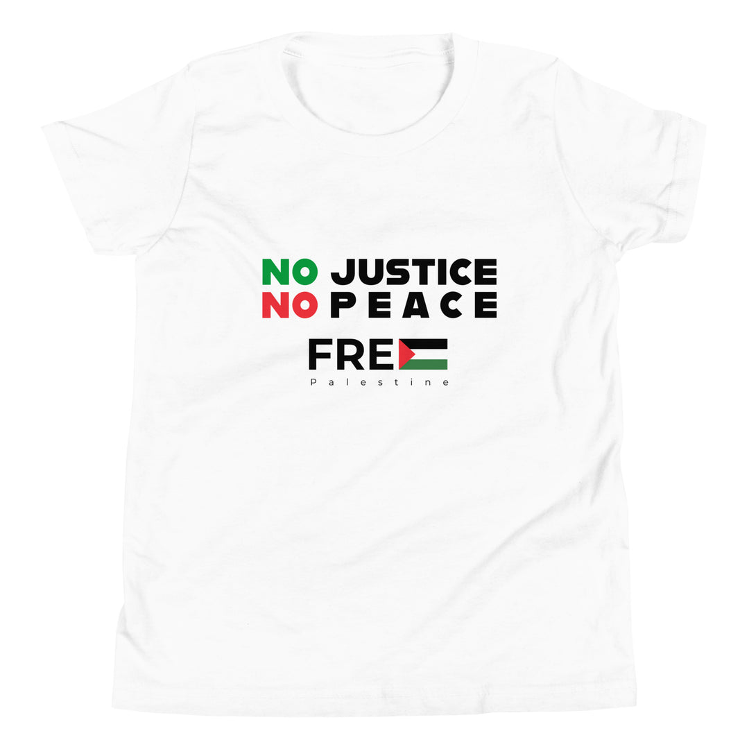No Justice No Peace - Youth Short Sleeve T-Shirt, White