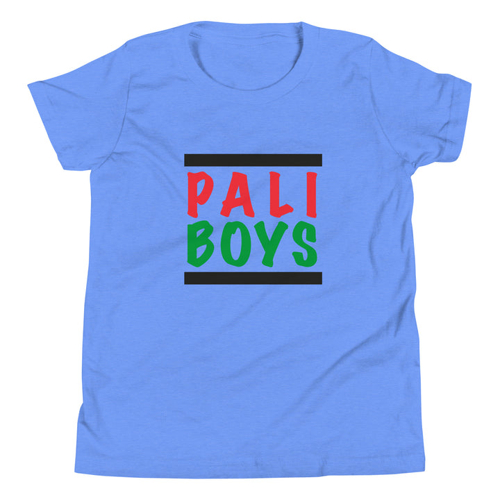 Palestinian Boys - Youth Short Sleeve T-Shirt, Heather Columbia Blue