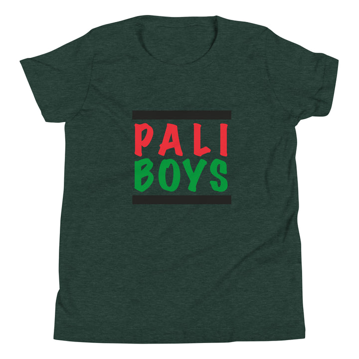 Palestinian Boys - Youth Short Sleeve T-Shirt, Heather Forest